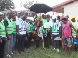 Tema Shipyard Deputy CEO cuts sod for ICT centre construction at Nkrankrom