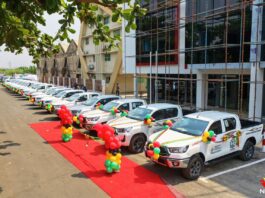 NYA hands over pick-ups to NAP coordinators for monitoring