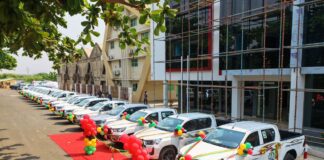 NYA hands over pick-ups to NAP coordinators for monitoring