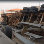 Heavy traffic at Circle overhead after truck accident