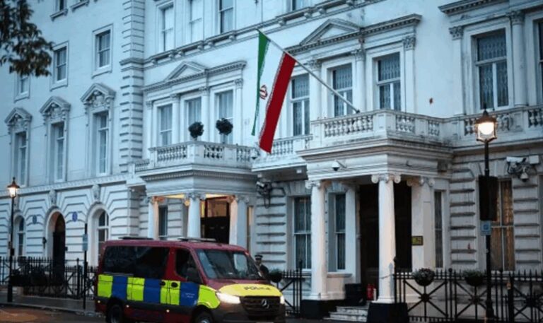 Son of Iran’s exiled late monarch urges supporters to replace embassy flags