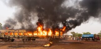 Heritage Train owned by Ibrahim Mahama destroyed by fire in Northern Region
