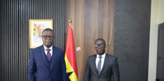 H.E. Paskal A.B. Rois pays courtesy call on Minister for Sports and Recreation