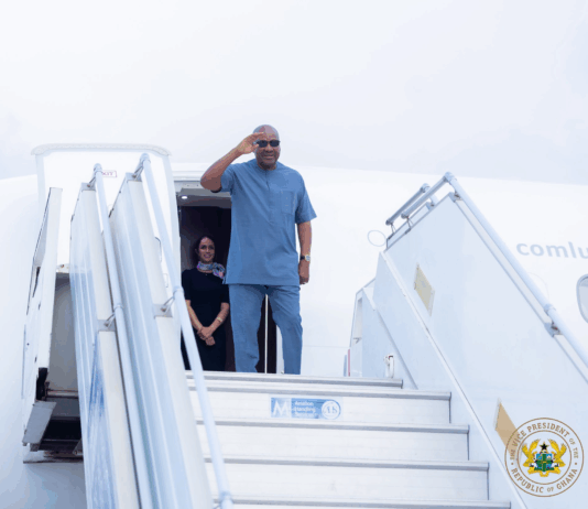 Photos: Mahama departs for Dubai, Zambia