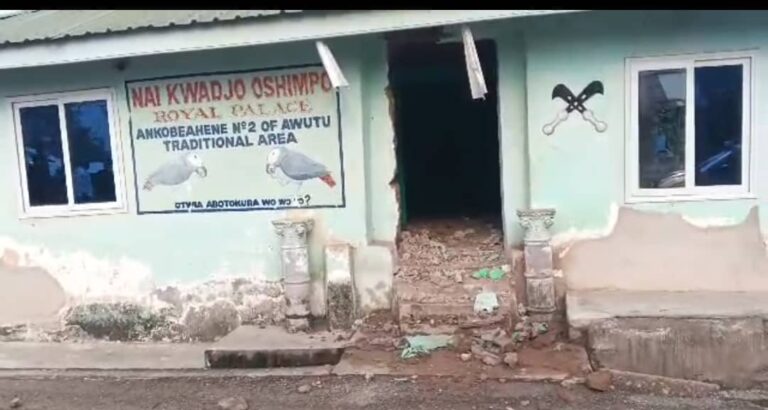 Two arrested for vandalizing Awutu Chief Palace and stealing Chief’s clothes and stools