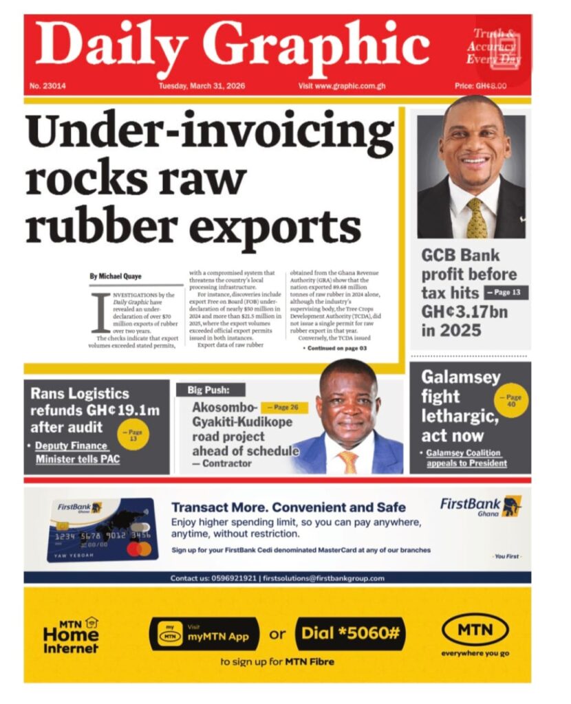 Newspaper headlines: Tuesday, March 31, 2026