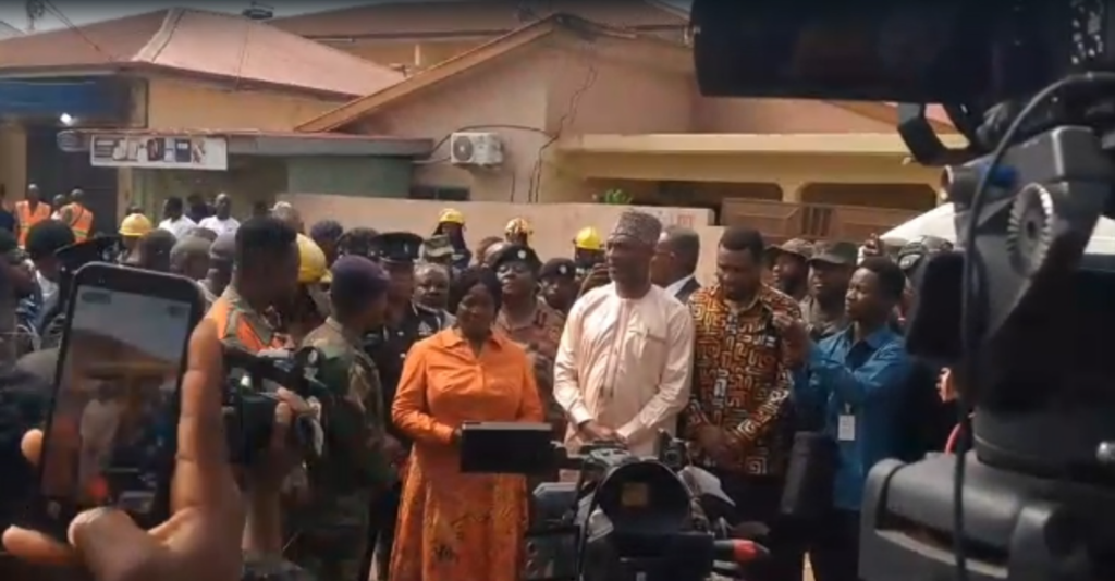Veep visits Accra Newtown school collapse site as NADMO, Military clear debris