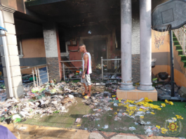 Fire razes part of residential building at Lapaz Race Course