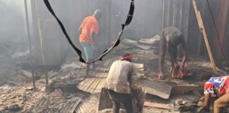 Fire ravages 18 container shops at Konongo Main Station