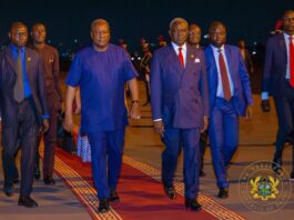Mahama arrives in Brazzaville for Sassou N’Guesso’s investiture