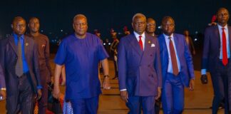Mahama arrives in Brazzaville for Sassou N’Guesso’s investiture