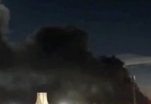 Smoke rises over Azadi Square following a strike, amid the U.S.-Israeli conflict with Iran, in Tehran, Iran, April 6, 2026, in this screengrab obtained from a social media video. Social Media via REUTERS Purchase Licensing Rights