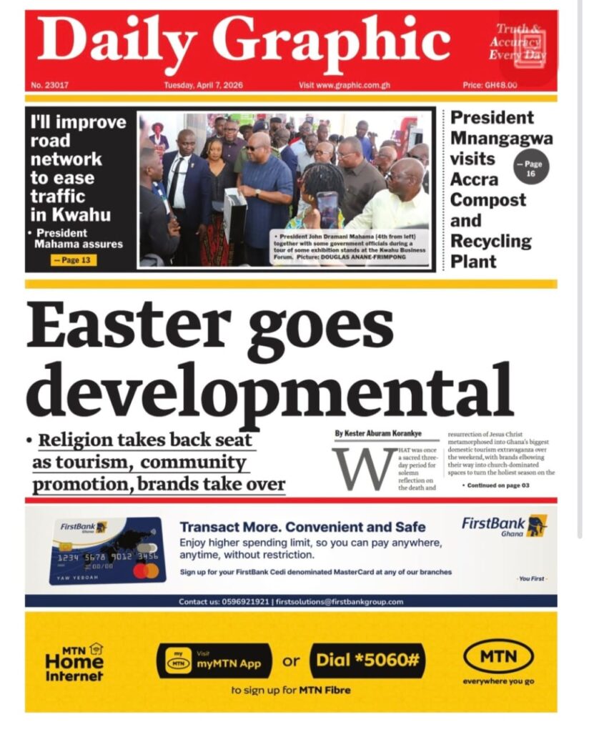Newspaper headlines: Tuesday, April 7, 2026