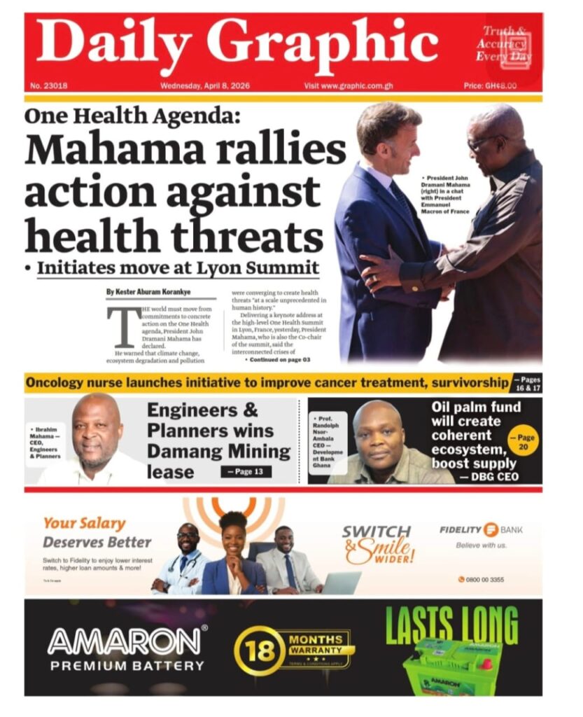 Newspaper headlines: Wednesday, April 8, 2026