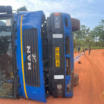 Fire Service responds swiftly after tanker overturns near Debiso
