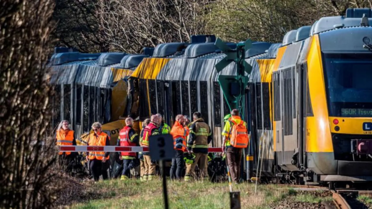 Two trains collide head-on in Denmark, leaving five critically hurt