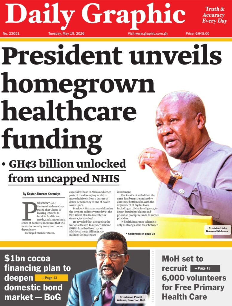 Newspaper headlines: Tuesday, May 19, 2026