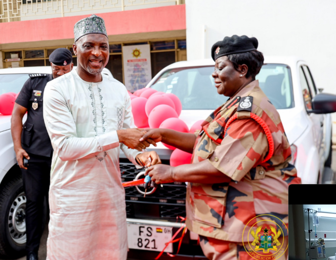 Interior Minister presents new vehicles to GNFS