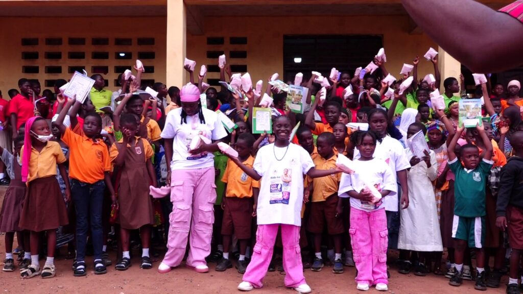 Wells Aid foundation donates 500 sanitary pads to school girls in Madina