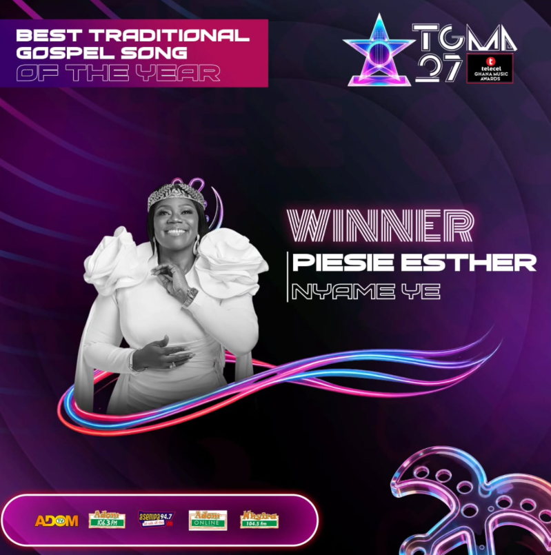 TGMA 27: Piesie Esther clinches Best Traditional Gospel Song with ‘Nyame Ye’