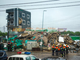 Photos from the collapsed building at Industrial Area