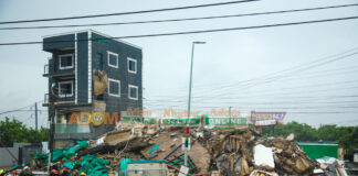 Photos from the collapsed building at Industrial Area