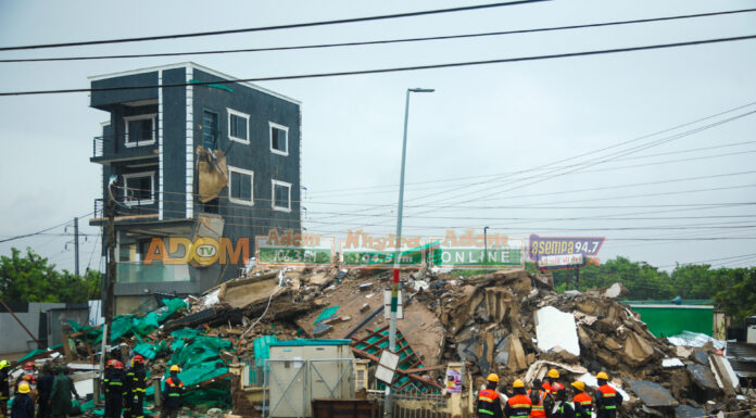 Photos from the collapsed building at Industrial Area