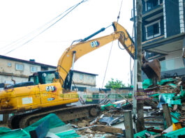 NADMO demolishes three out of 16 unsafe structures in Accra
