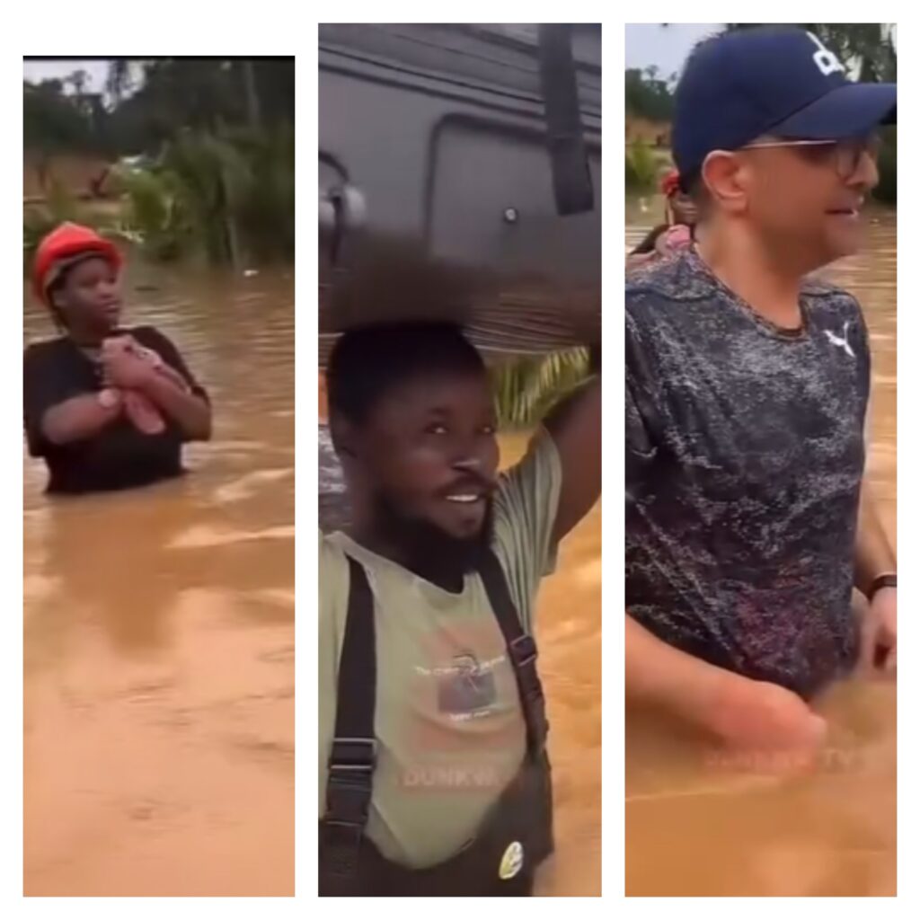 Heavy rain submerges hotel; guests forced to move through floodwaters at Efuanta