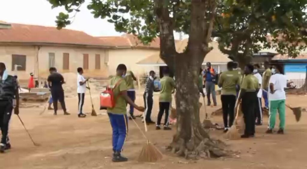 Cadets in Asutifi South embark on cleanup exercise at Hwidie