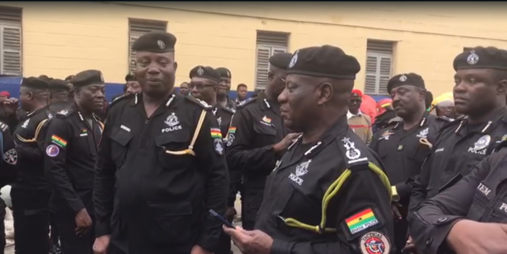 Interior Minister, IGP and Fire Chief visit Tudu fire scene