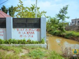 Flood Mitigation Task Force marks unauthorised structures for demolition in Oyarifa