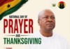 2026 National Day of Prayer and Thanksgiving comes off today