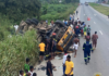 One injured as Kia Rhino overturns on Accra–Kumasi Highway