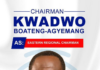 NPP’s Kwadwo Boateng-Agyemang readies for Eastern Regional chairmanship contest