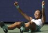 Zheng wins set from 5-0 down again to stun Swiatek