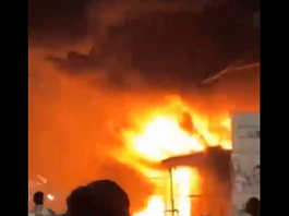 Fire guts multiple structures at Teshie near LEKMA Hospital