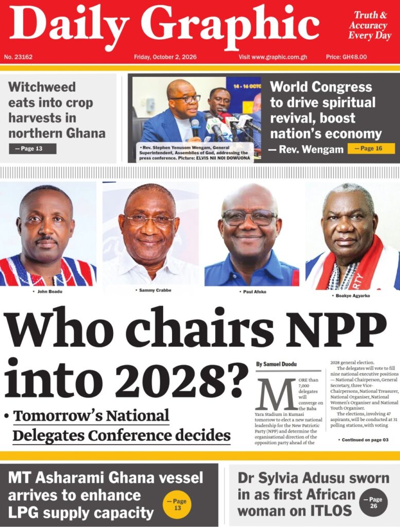 Ghanaian Newspapers Feature Local Stories and Regional Updates on Friday