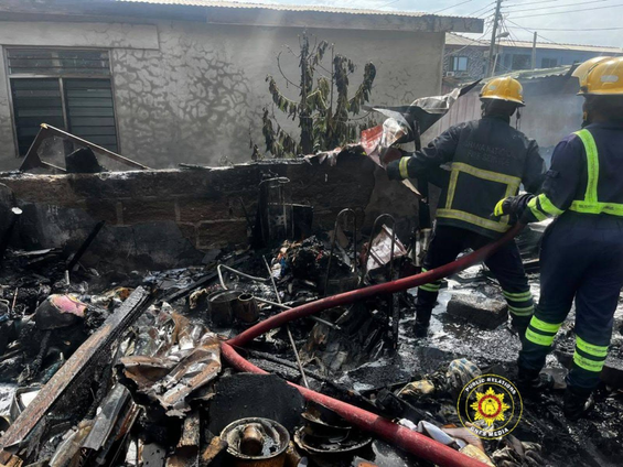 Fire destroys wooden structure at Bush Road (Photos)