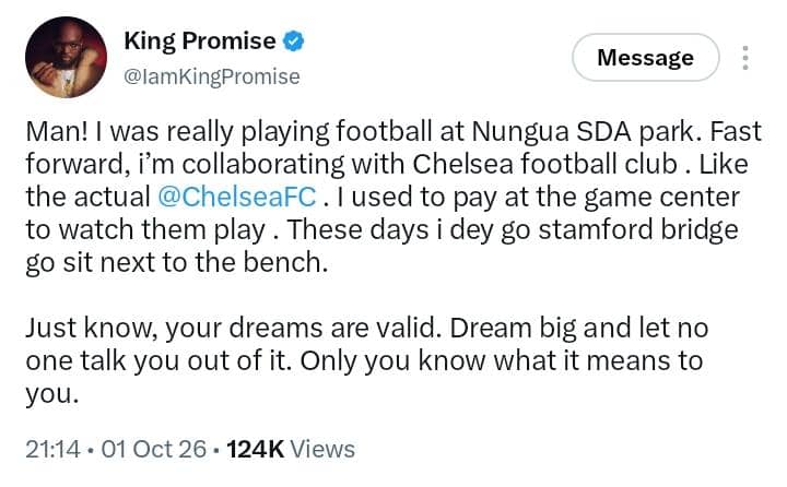 Collaborative Talk King Promise reflects on journey from Nungua football park to Chelsea ...