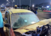 Taxi goes up in flames on Teshie Lekma Road