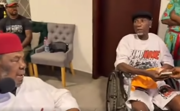 Pete Edochie meets Emmanuel Armah, offers financial support to ailing Ghanaian actor